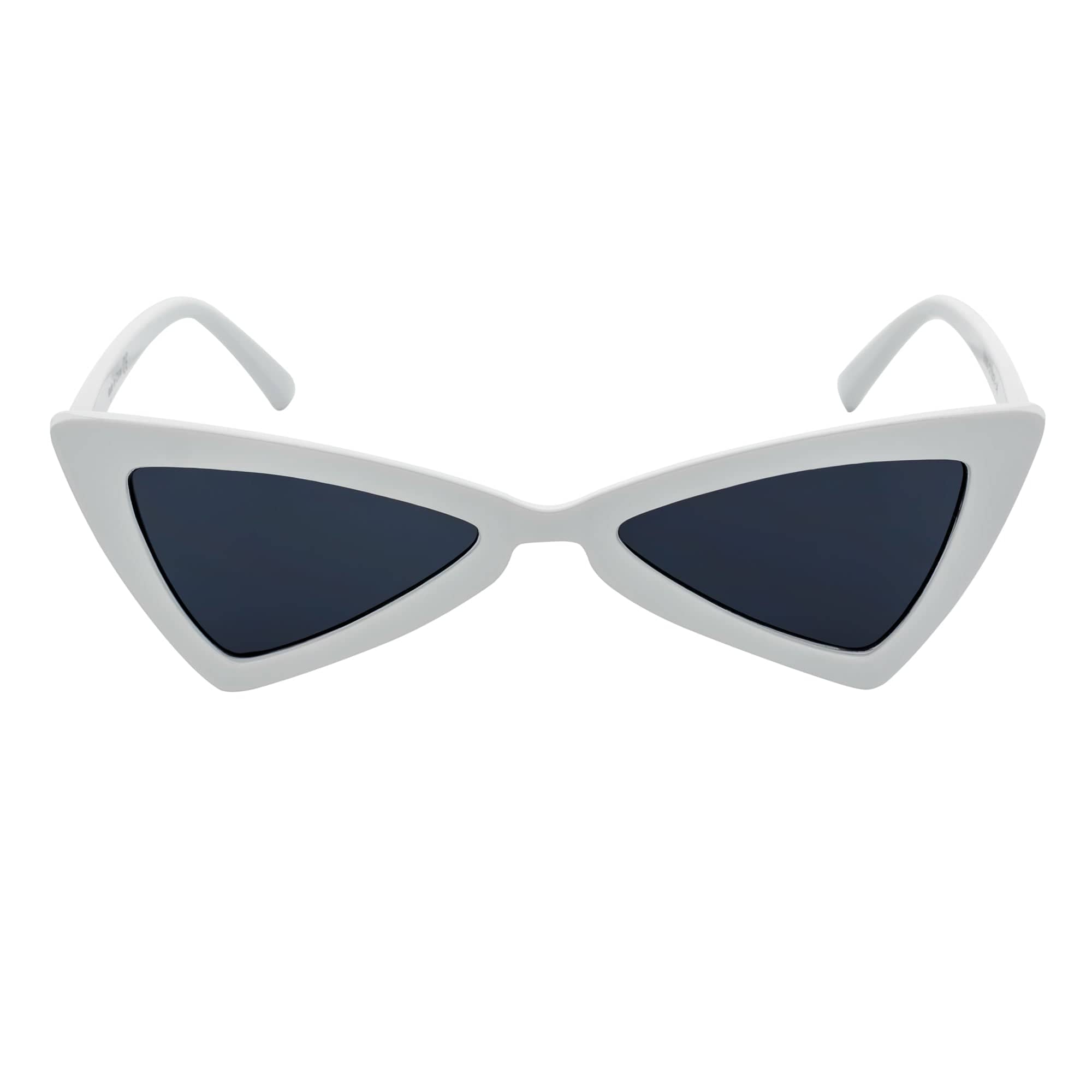 BOWTIE - Triangle Pointed 90s Fashion Small Cat Eye Sunglasses White Smoke