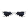 BOWTIE - Triangle Pointed 90s Fashion Small Cat Eye Sunglasses White Smoke