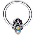 16G 3/8 Aurora Gem Gothic Frame BCR Captive Ring