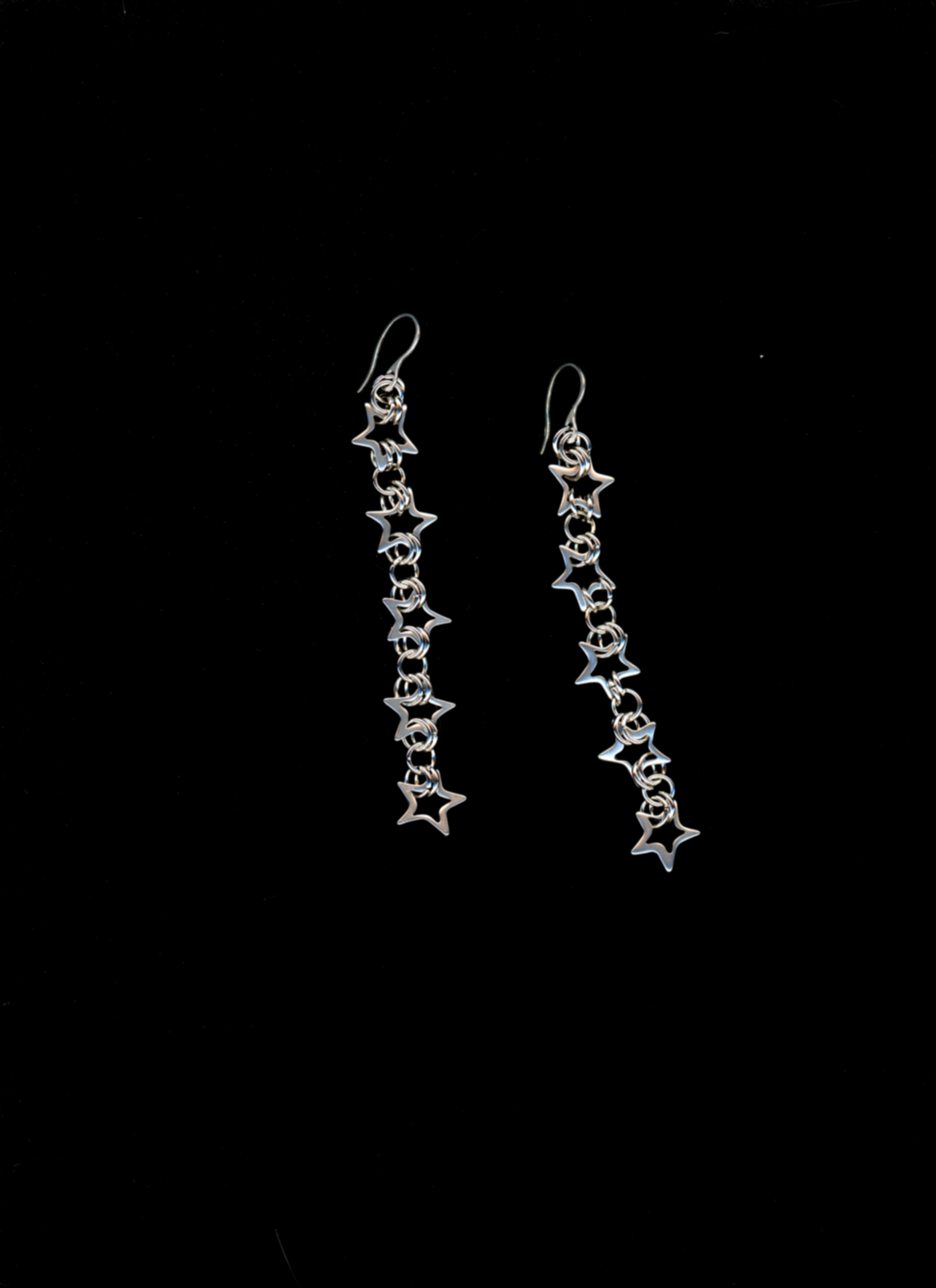 Starlight Viper - Chainmail Star Drop Earrings