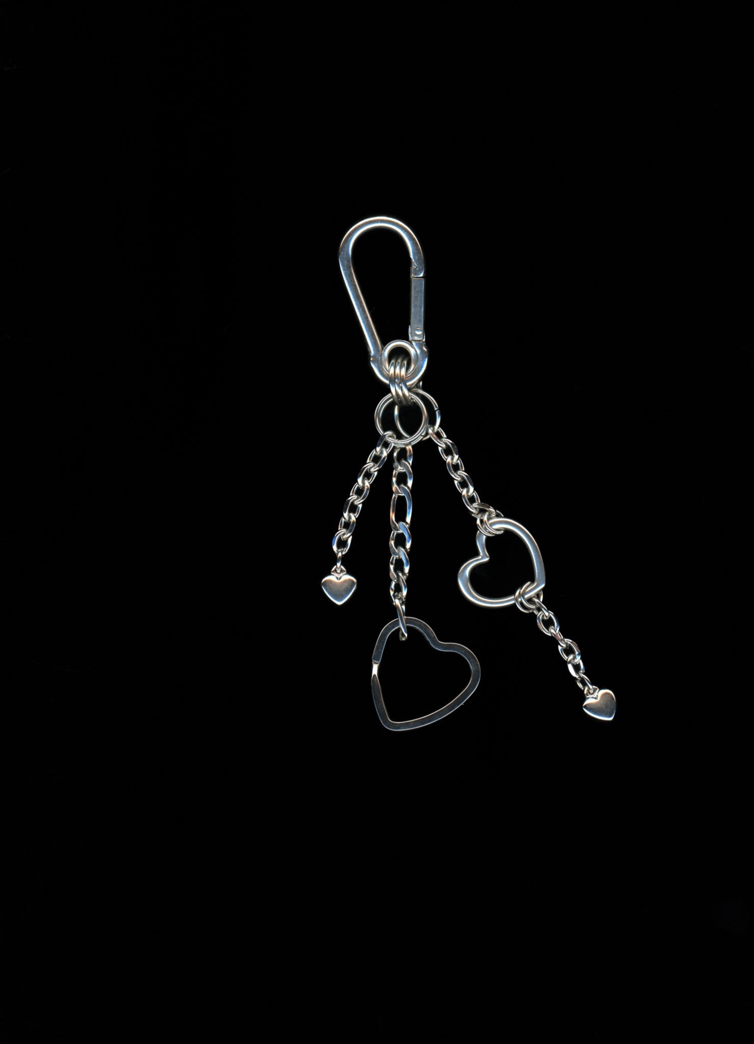 love u - heart charm carabiner keychain