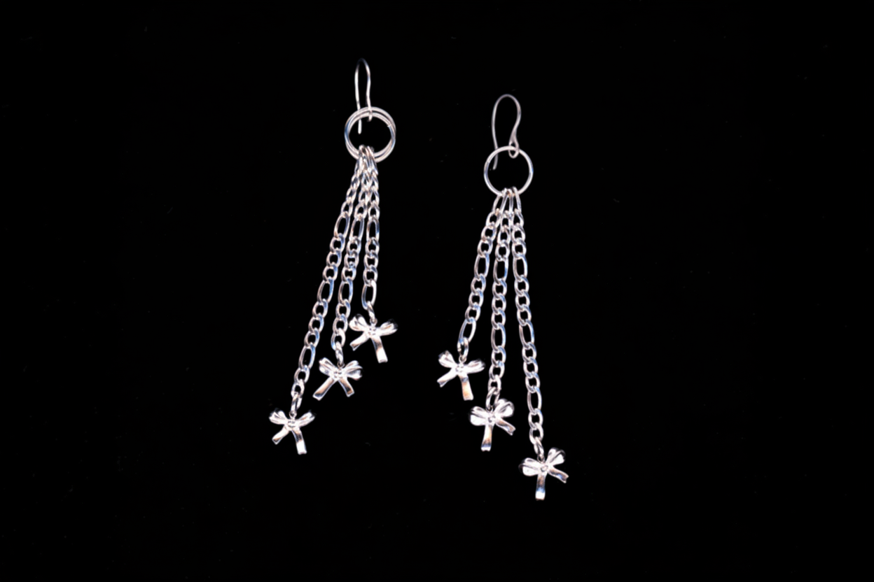 A Little Tied Up' Chain-drop Bow Earrings
