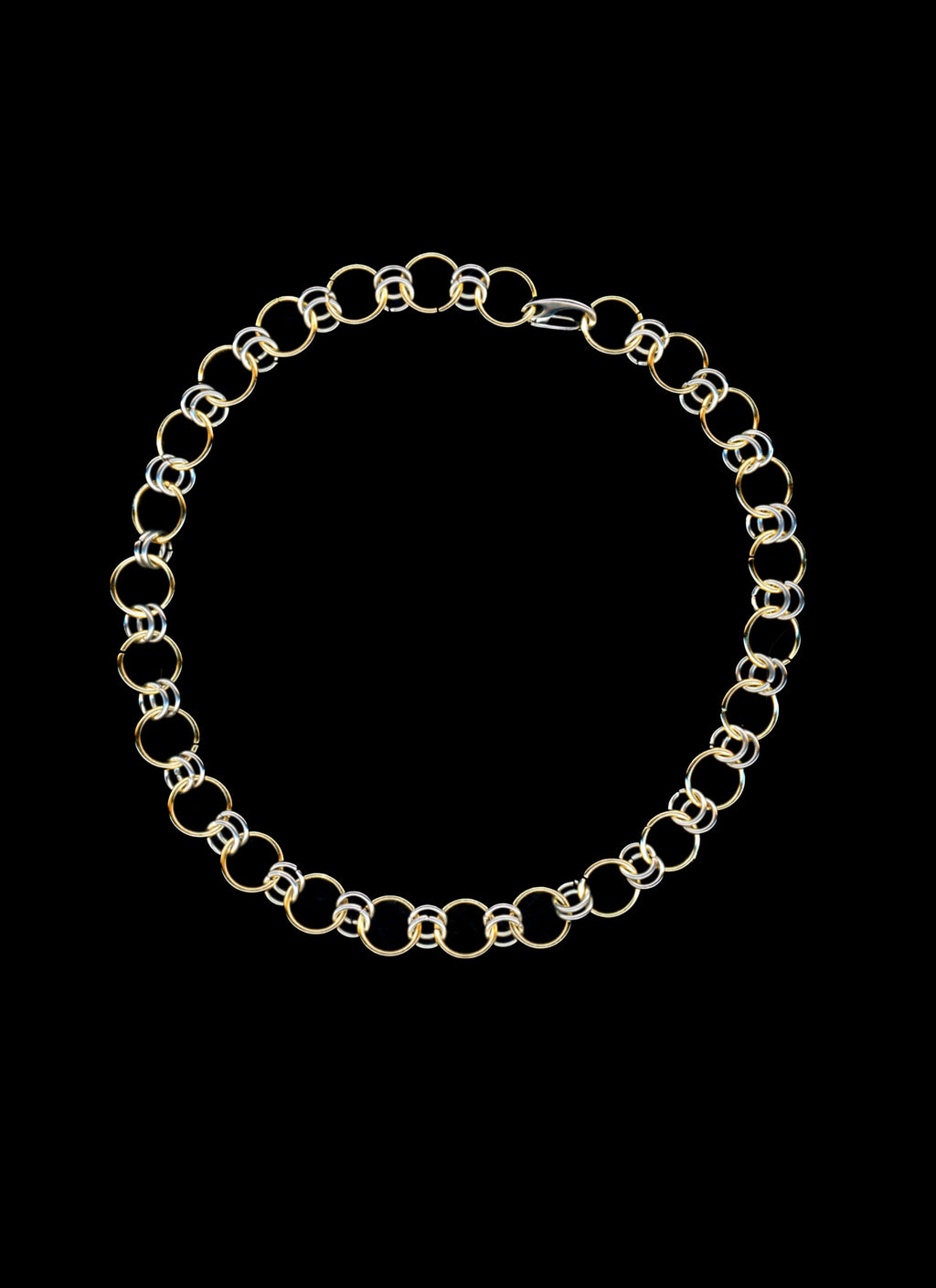 athena mixed metal chainmail necklace