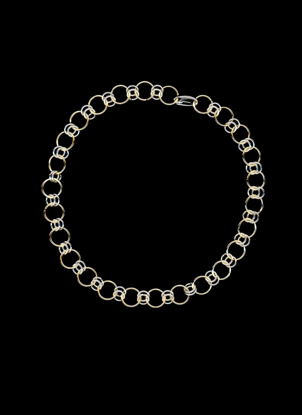 athena mixed metal chainmail necklace