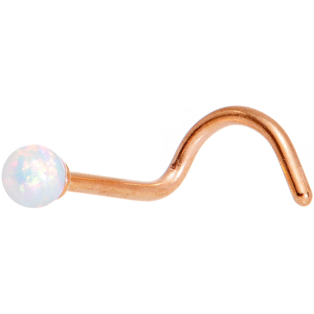 White 2.5mm Synthetic Opal Ball Anodized Left Nose Screw 4 Pack Set