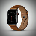 Leather Watch Band Compatible with Apple Watch 49mm–42mm, Retro Brown & Black Re