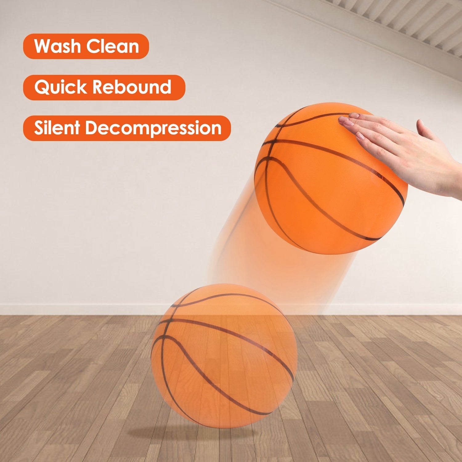 Silent Basketball Foam Bouncing Silent Basketball Uncoated High Density Foam Ball Indoor Low Noise Training Ball