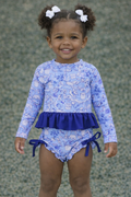 Cajun Toile ruffle bottom swim suit set