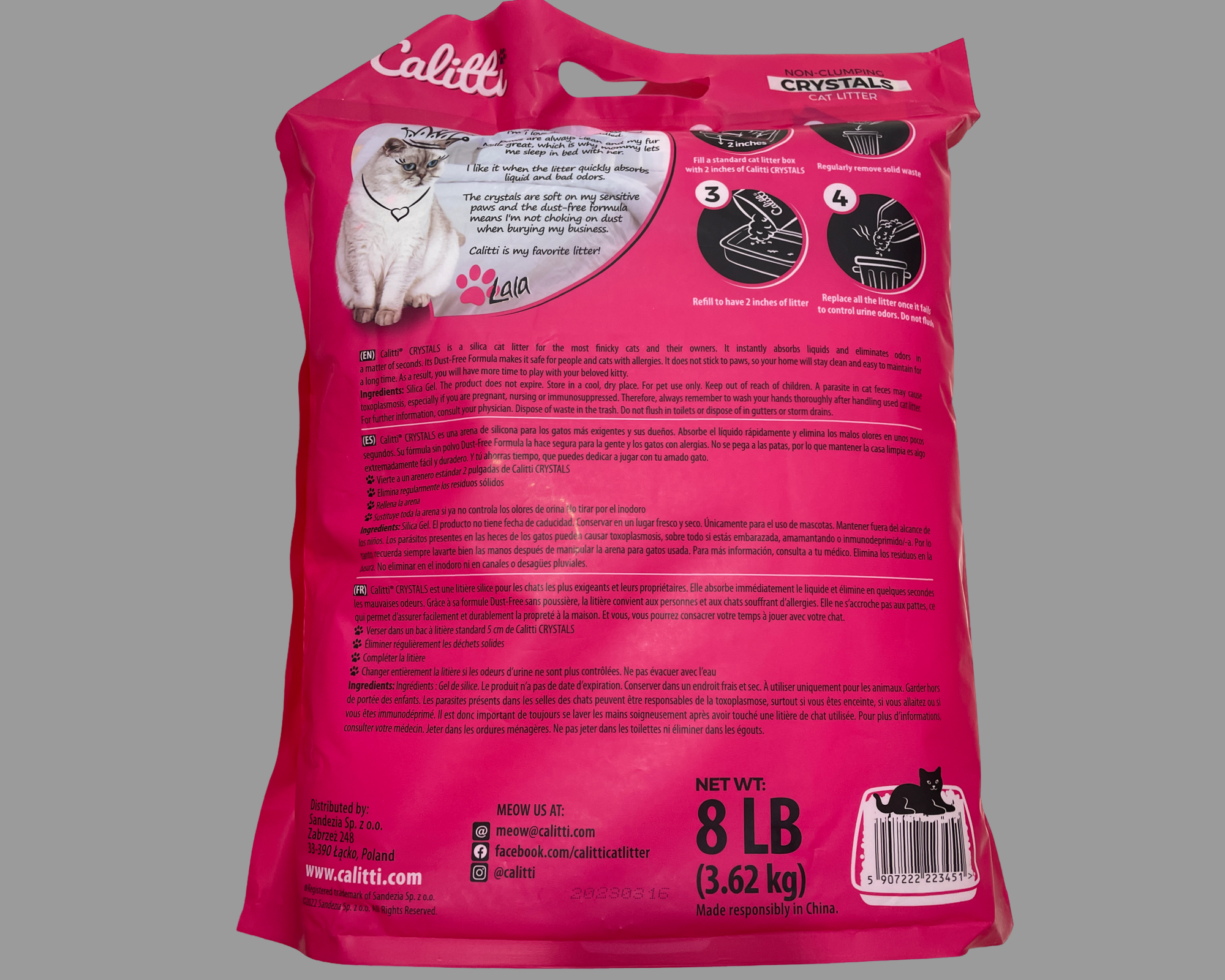 Calitti CRYSTALS Non-Clumping Unscented 8 LB #223451