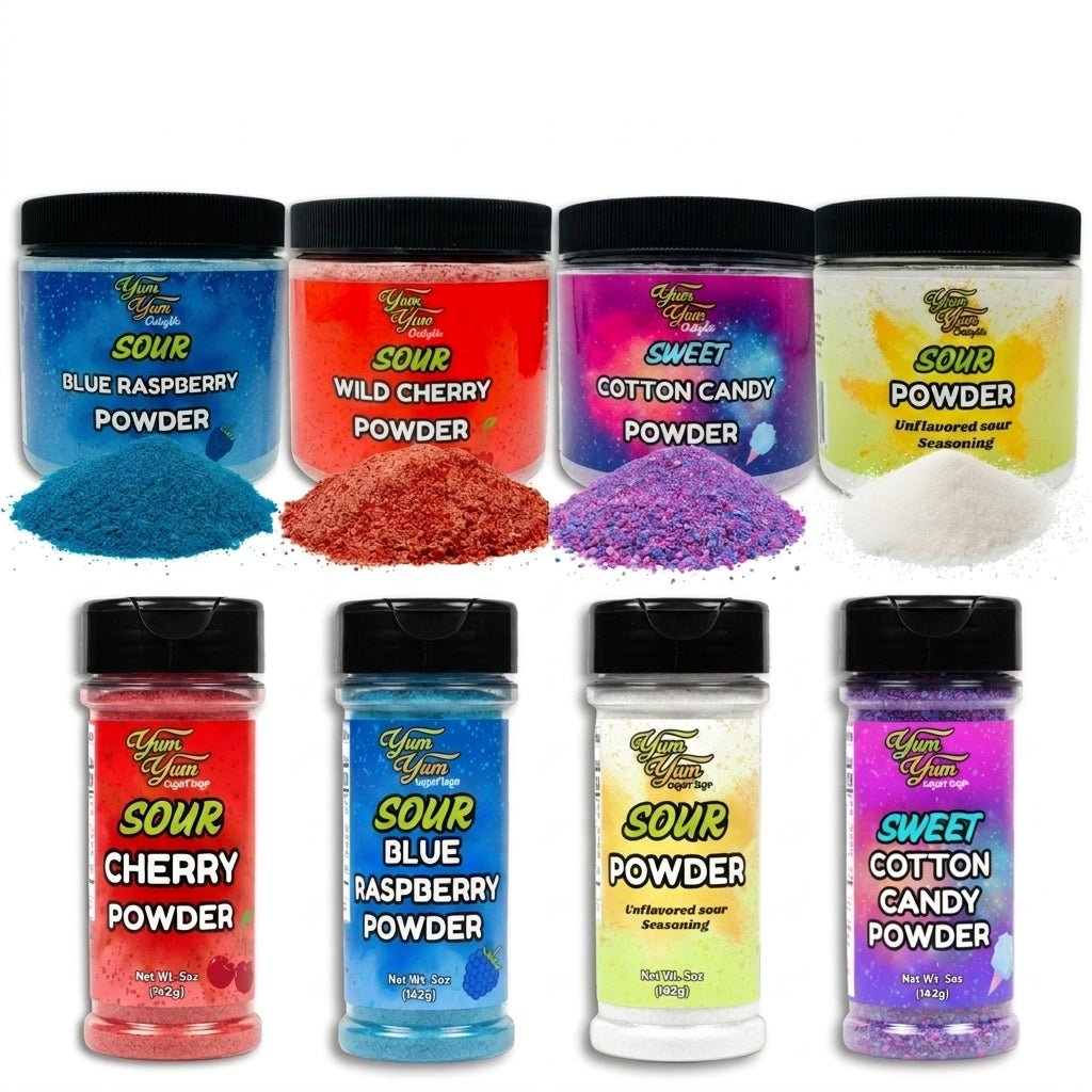 Candy Dipping Powder – Sour Blue Raspberry, Wild Cherry & Cotton Candy | Yum Yum Candy Shop