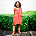 Cap Sleeve Twirl Dress in Pimenton