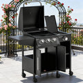 Castelle Flame 15K BTU Barbecue Propane Liquid Propane Grill With Side Burner (SAK53481)
