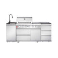 Castelle Flame Deluxe 4-Burner 72000 BTU Stainless Steel Liquid Propane Grill Island (SAK31425)