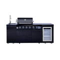 Castelle Flame Monarch 4-Burner 72000 BTU Liquid Propane Grill Island With Fridge And Sink (SAK68127)