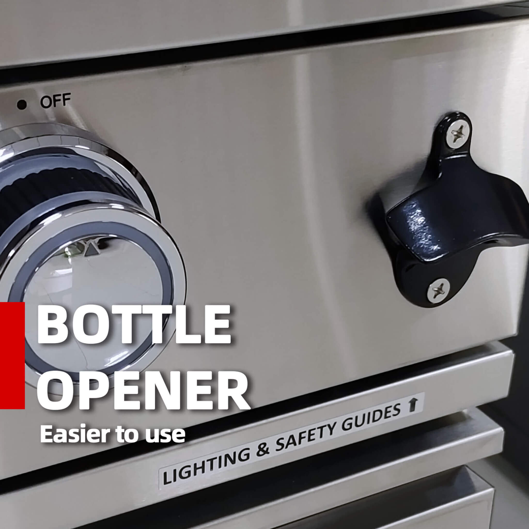 Castelle Flame Aurelia 46-Inch 4-Burner 72K BTU Stainless Steel Outdoor BBQ Kitchen Grill Island With 46-Inch 4-Burner 85K BTU Grill, Rotisserie Kit, And Cabinets (SAK93192)