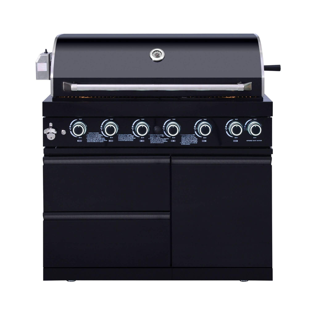 Castelle Flame Summit 6-Burner 85000 BTU Liquid Propane Grill Island With Sink And Fridge (SAK59238)
