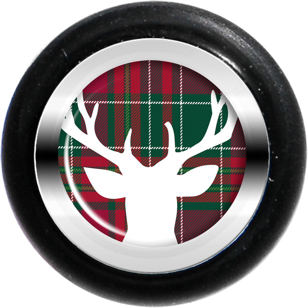 Red Green Plaid Reindeer Cheater Plug Set
