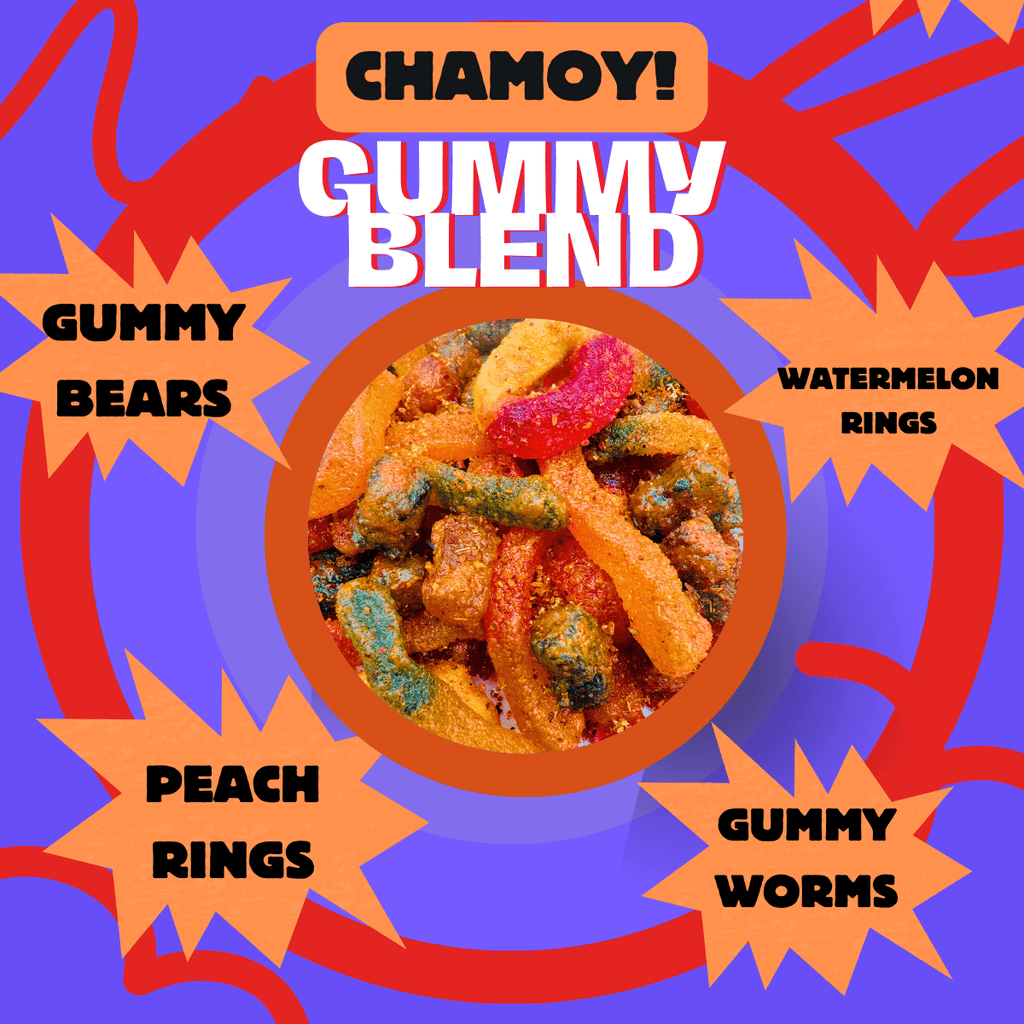 Chamoy Gummy Mix – Worms, Rings & Bears | Sweet, Spicy Chili Lime Dulces | Yum Yum Candy Shop