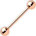 16G 1/2 Rose Gold IP 4mm Ball Straight Barbell