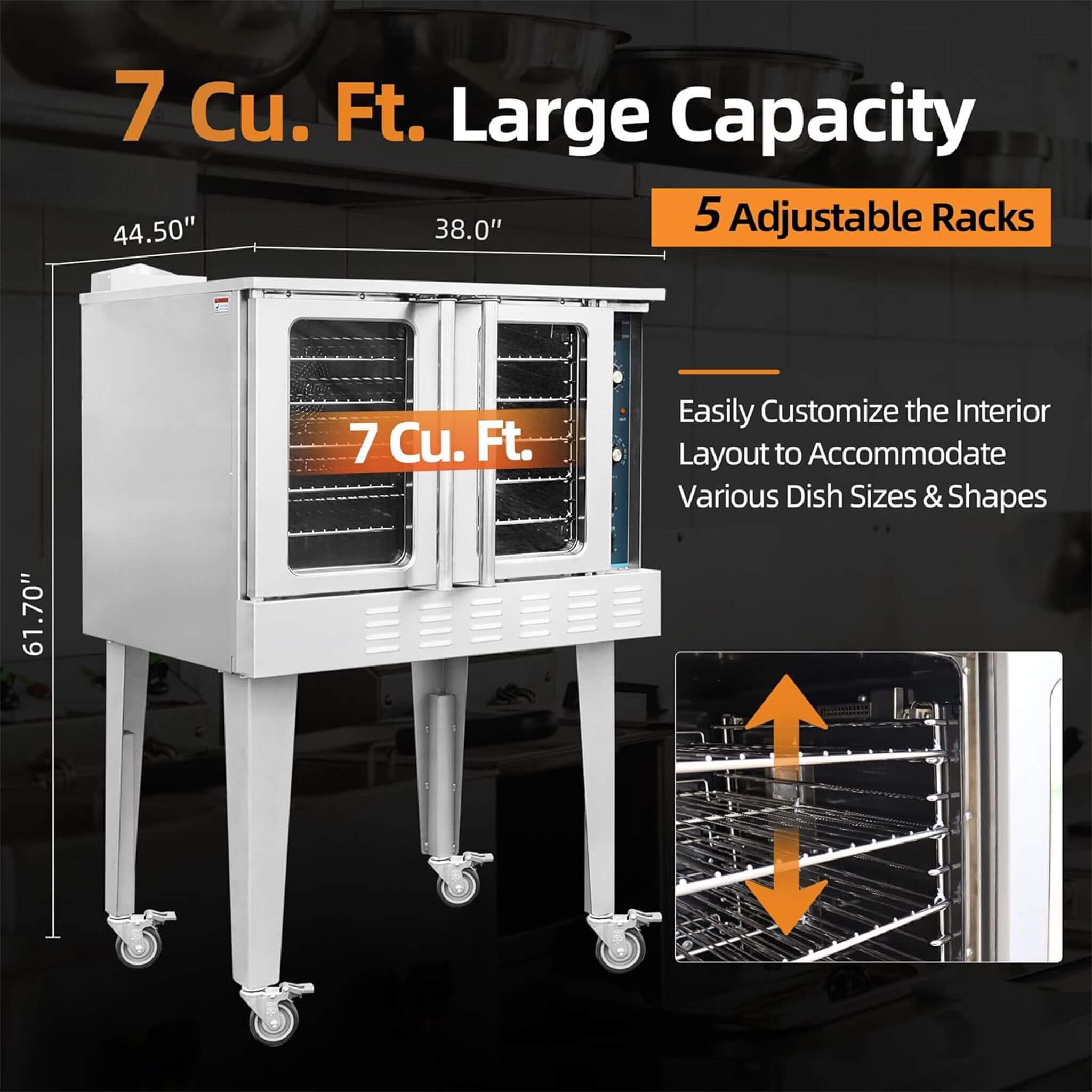 Commercial Full-Size Natural Gas/Propane Single-Deck Convection Oven (SAK87125)