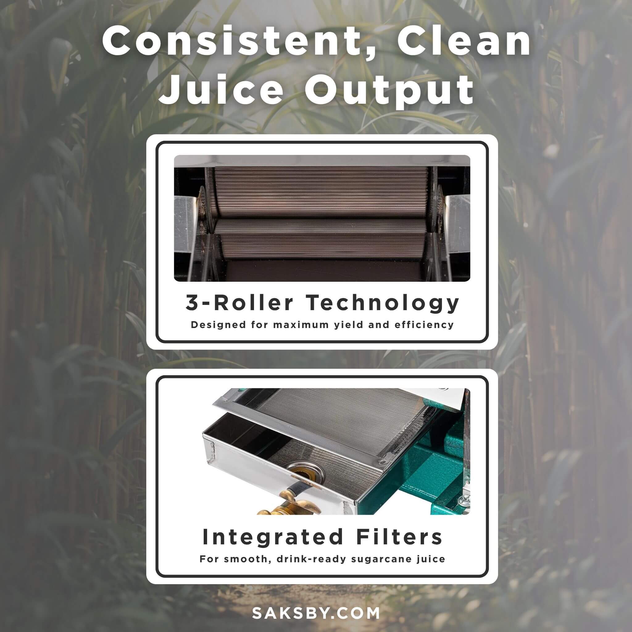 Heavy-Duty Commercial Manual Stainless Steel Sugar Cane Juicer (SAK81426)