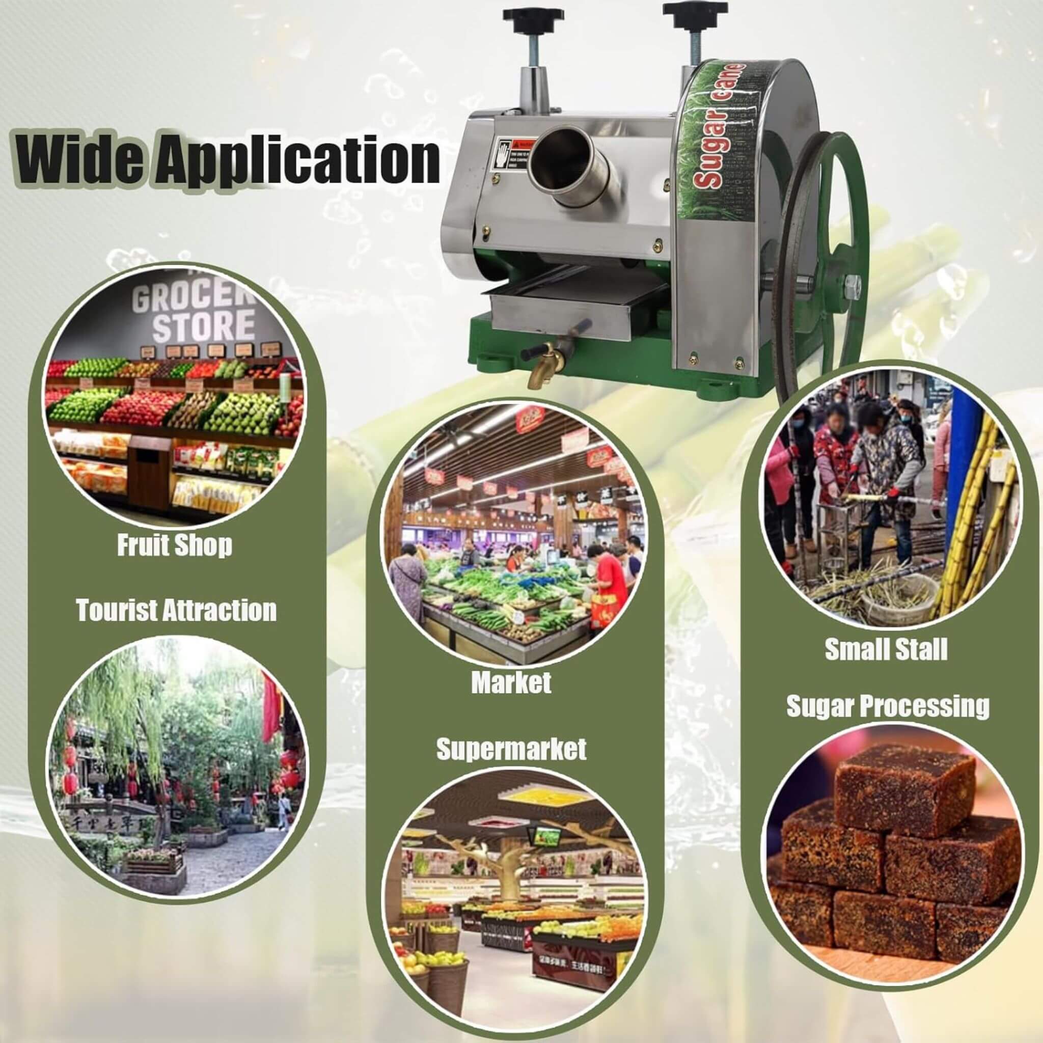 Heavy-Duty Commercial Manual Stainless Steel Sugar Cane Juicer (SAK81426)