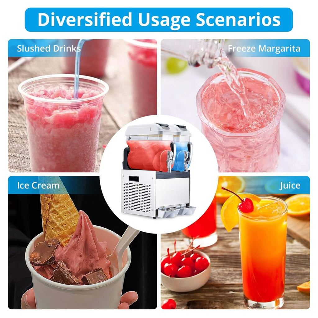 24L Commercial Stainless Steel Frozen Slush Machine With Auto Clean (SAK68047)