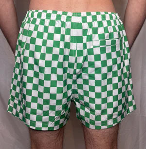 CTS GREEN AND WHITE CHECKER SWIM TO GYM SHORT