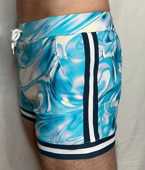 CTS WATERMARBLE SWIM TO GYM SHORT- BLUE