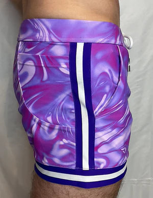 CTS WATERMARBLE SWIM TO GYM SHORT- PURPLE