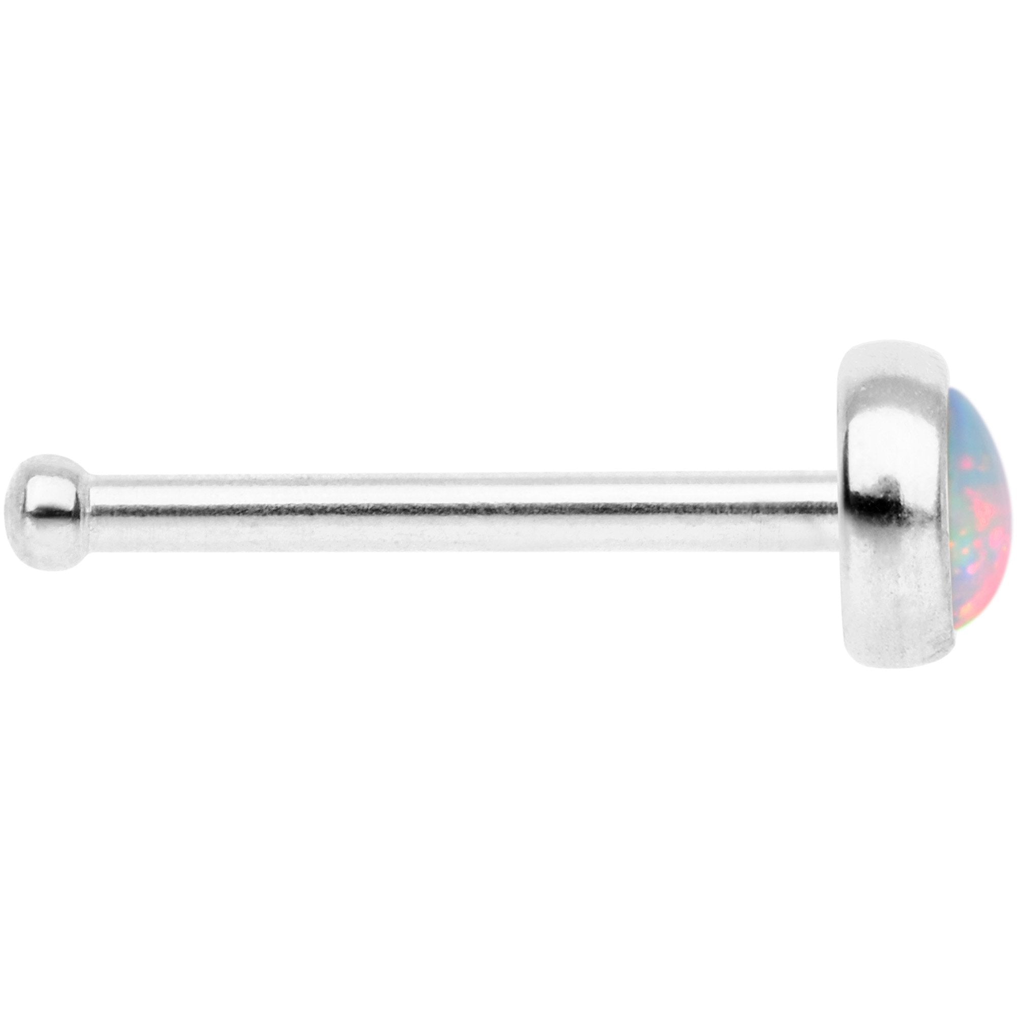 White 3mm Synthetic Opal Press Fit Nose Bone