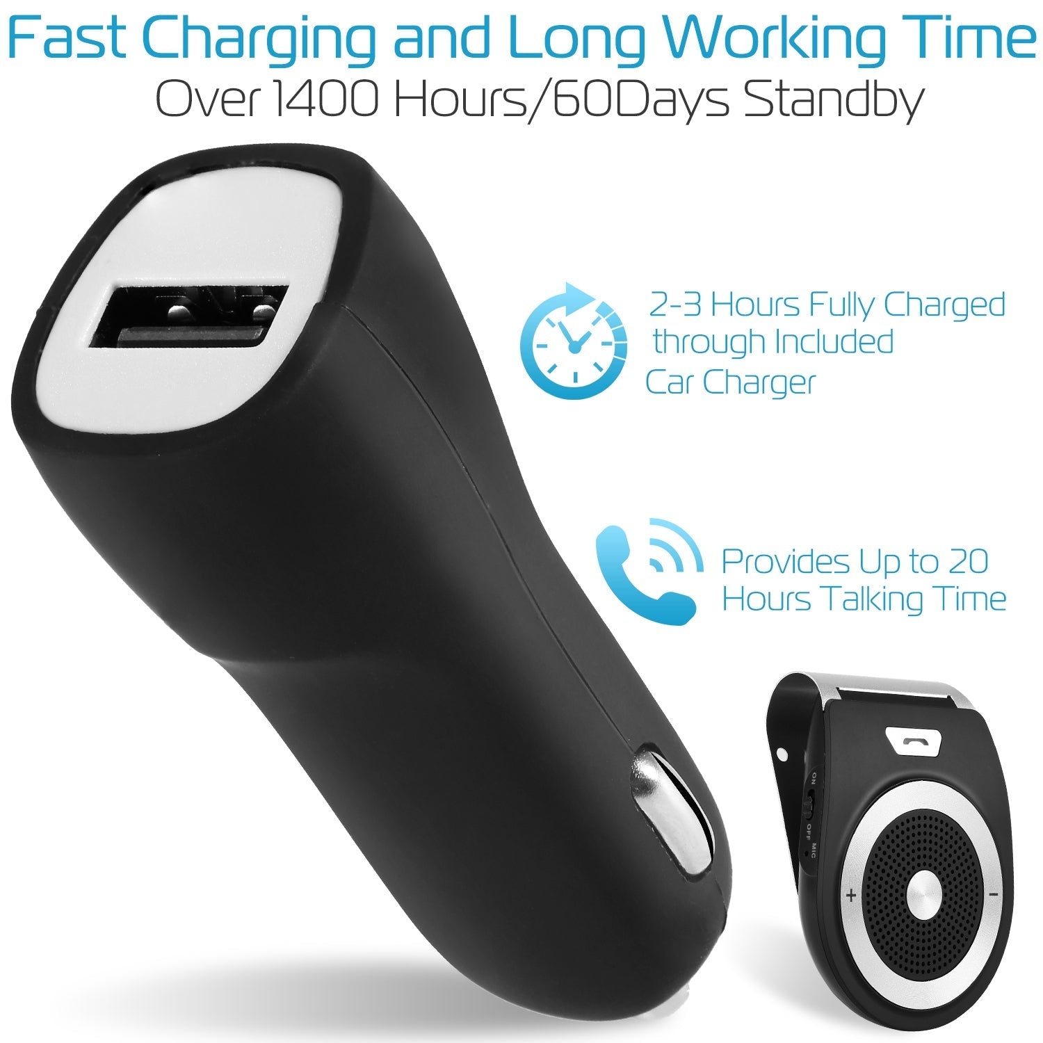 Car Wireless Speakerphone Wireless V4.1 In-Car Speaker Hands-free Calling Music Player Sun Visor Audio Receiver Car Kit
