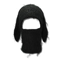 Distressed Black Bunski Balaclava – Hand-Woven 1-Hole Ski Mask for Streetwear & Winter Sports