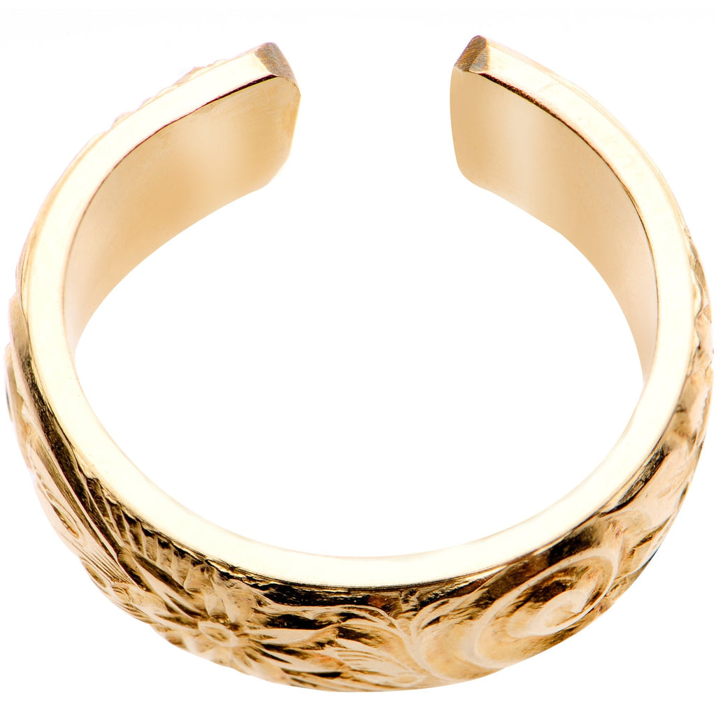 Handcrafted 14k Yellow Gold Filled Swirl Flower Toe Ring