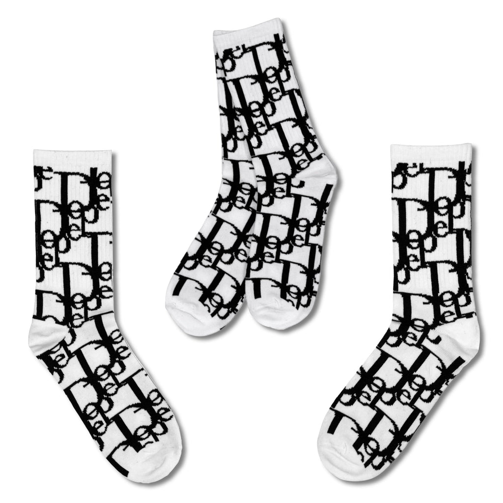 Dope Woven Pattern Socks – 100% Cotton Crew Socks for Streetwear & Sneaker Culture