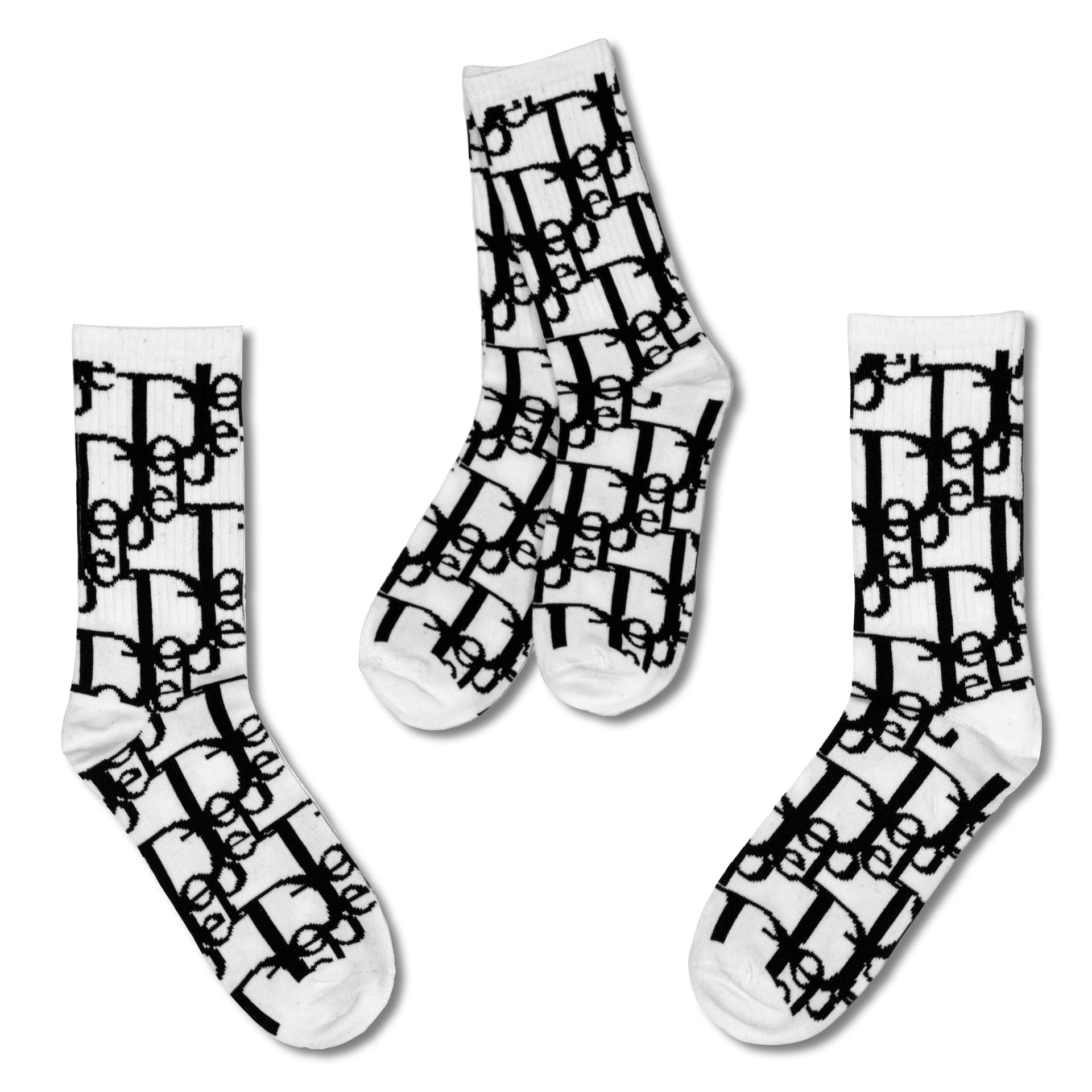 Dope Woven Pattern Socks – 100% Cotton Crew Socks for Streetwear & Sneaker Culture