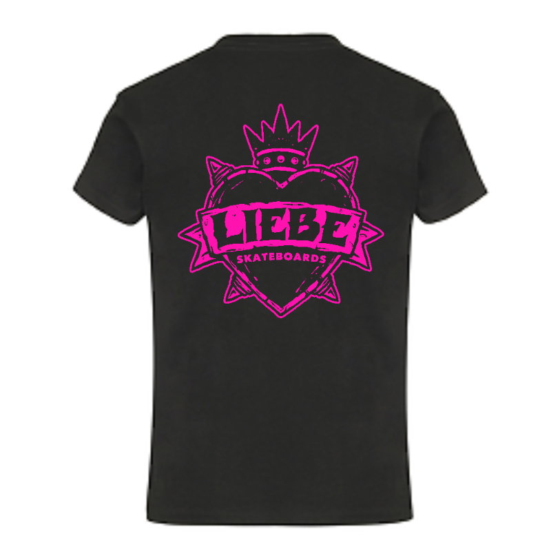Liebe Punk Heart T-Shirt - Black and Pink