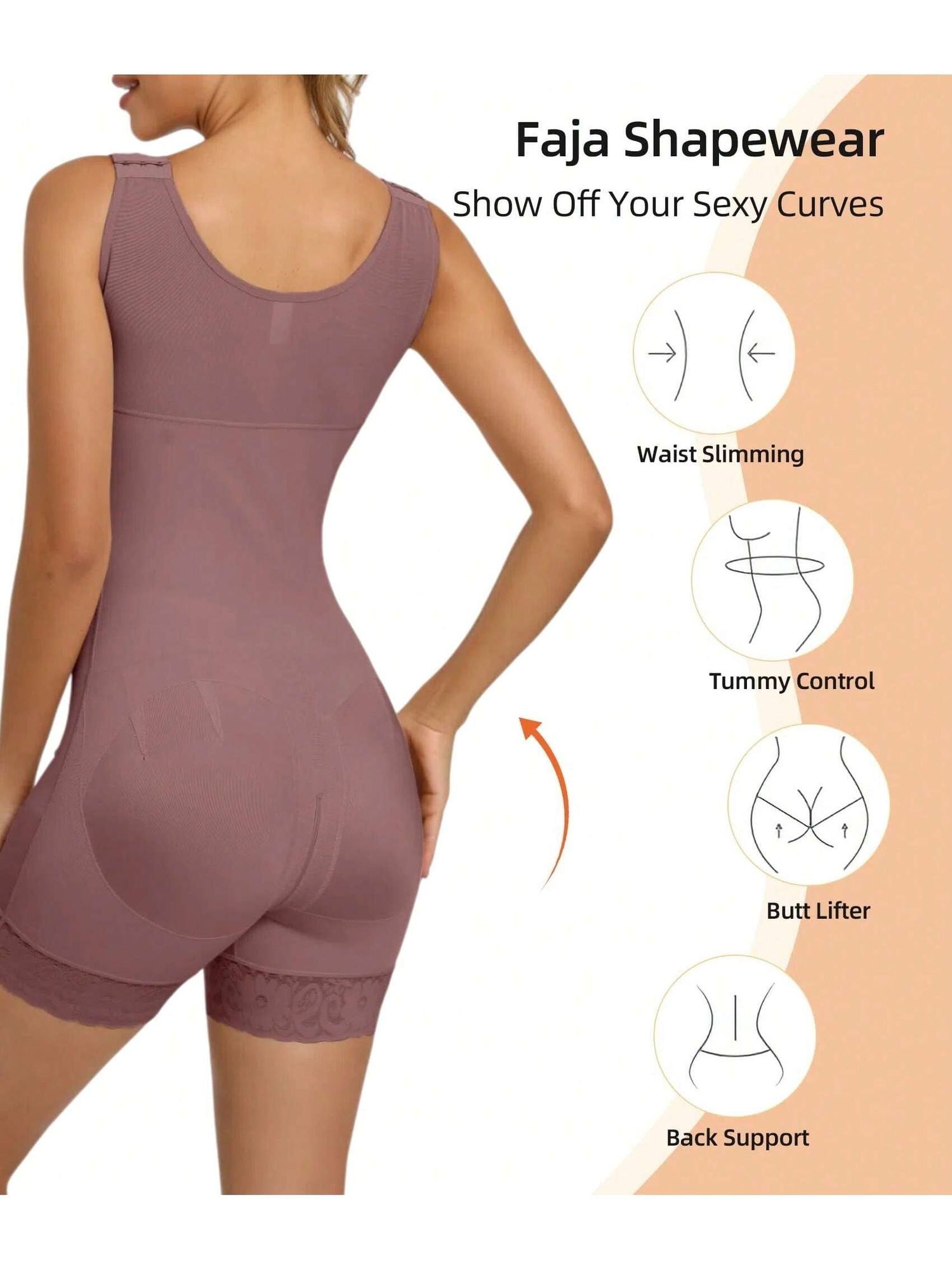 Fajas Colombianas Full Body Shaper with Zipper – Tummy Control & Butt Lift