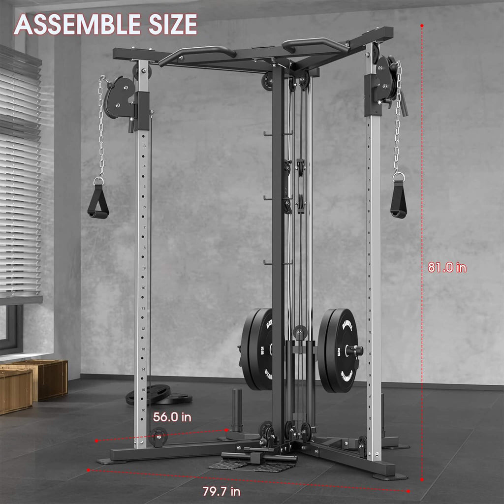 Rovix Dual Pulley Cable Crossover Machine With Pull Up And LAT Bar (SAK98124)