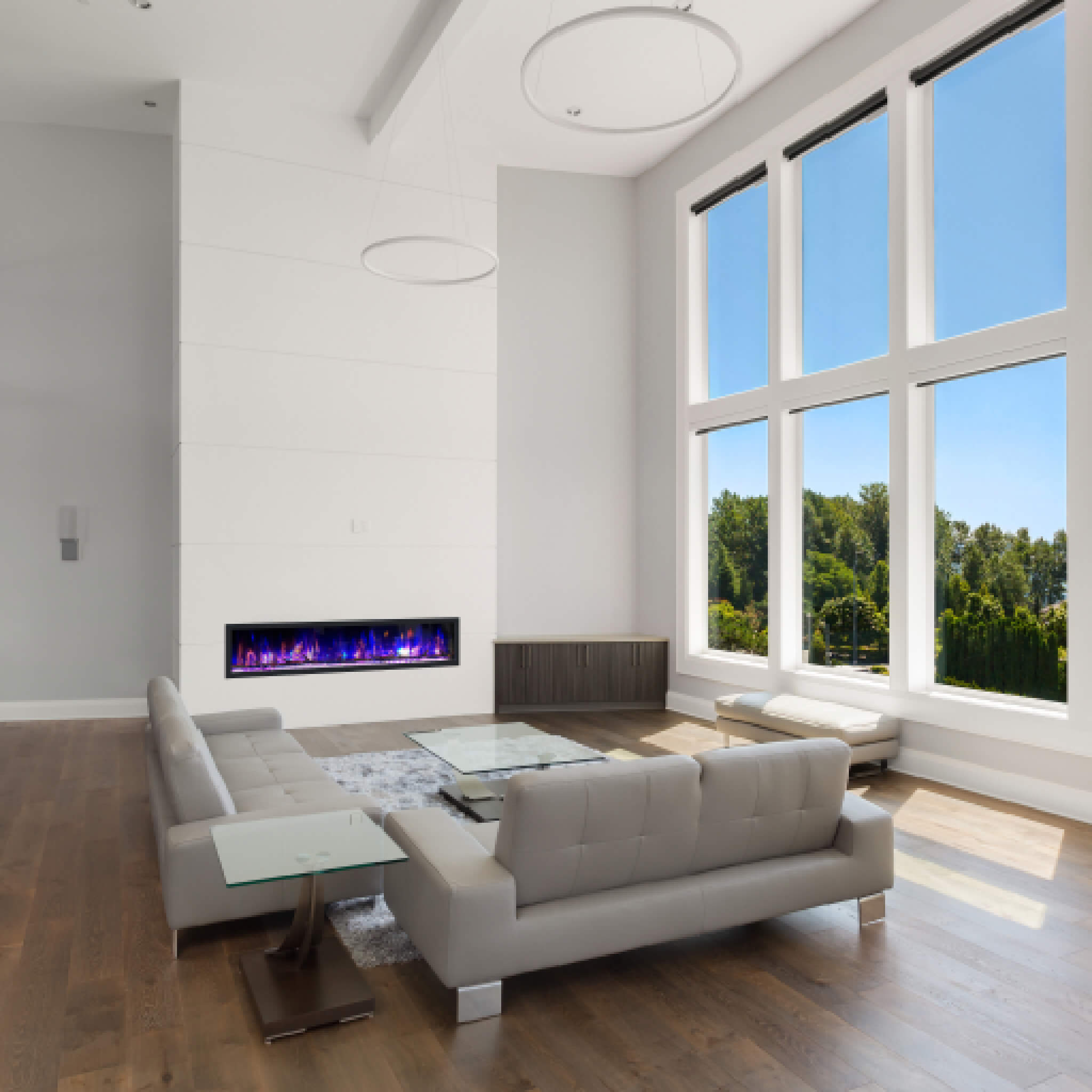 Dynasty Cascade 74" Smart Linear Electric Fireplace [DY-BTX74] (SAK61984)