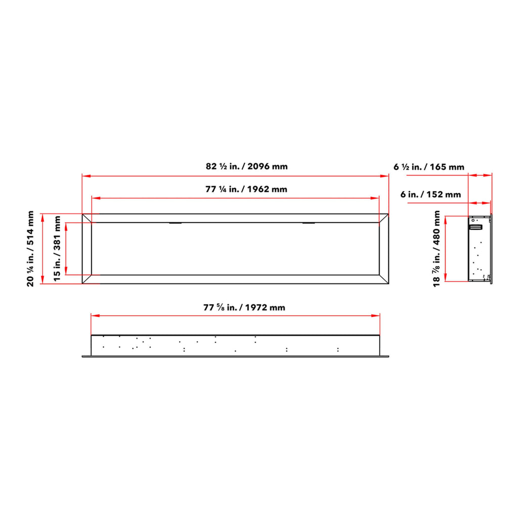 Dynasty Cascade 82" Recessed Linear Electric Fireplace [DY-BTX82] (SAK30567)