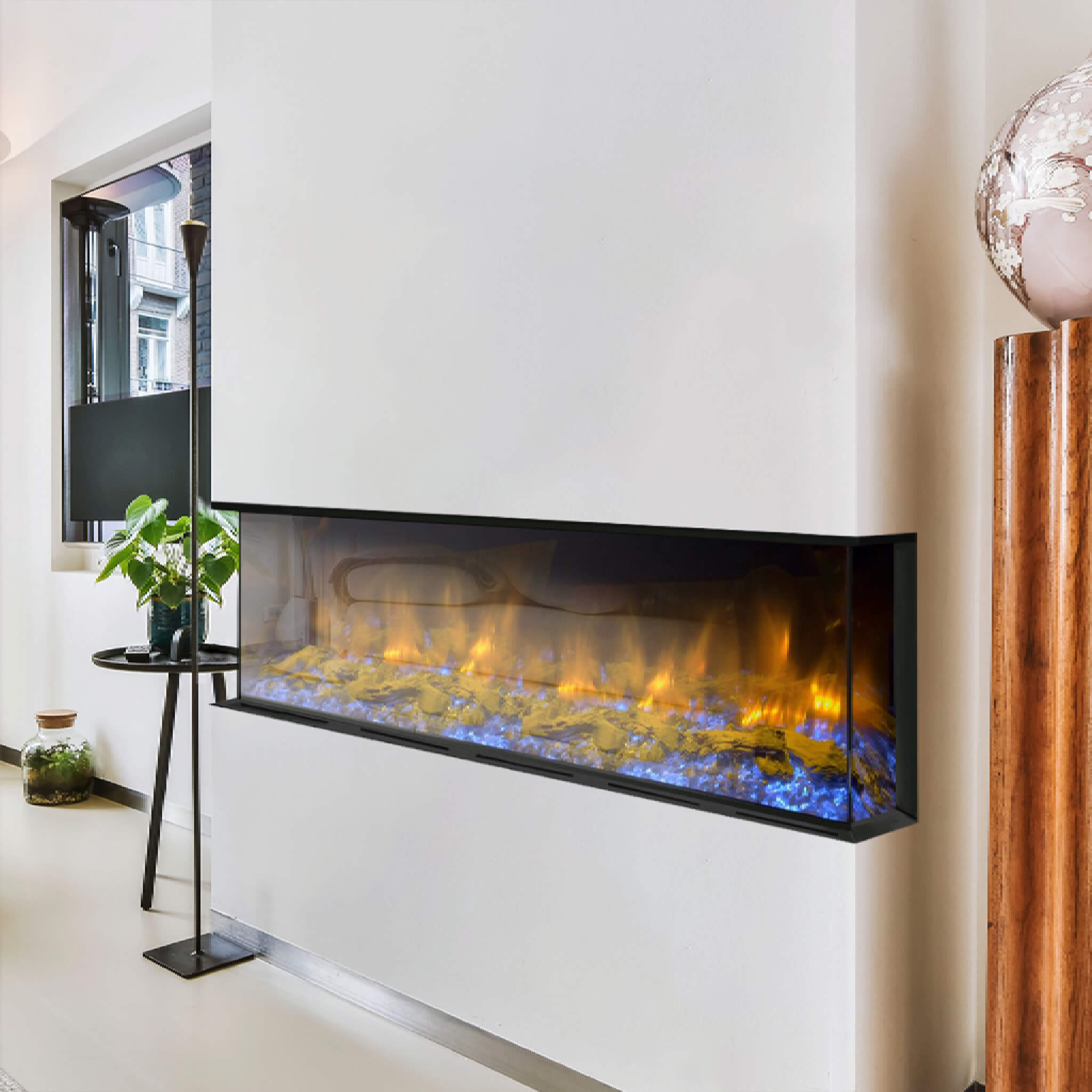 Dynasty Melody 64" Built-In 3 Sided Smart Electric Fireplace [DY-BTS60] (SAK79345)