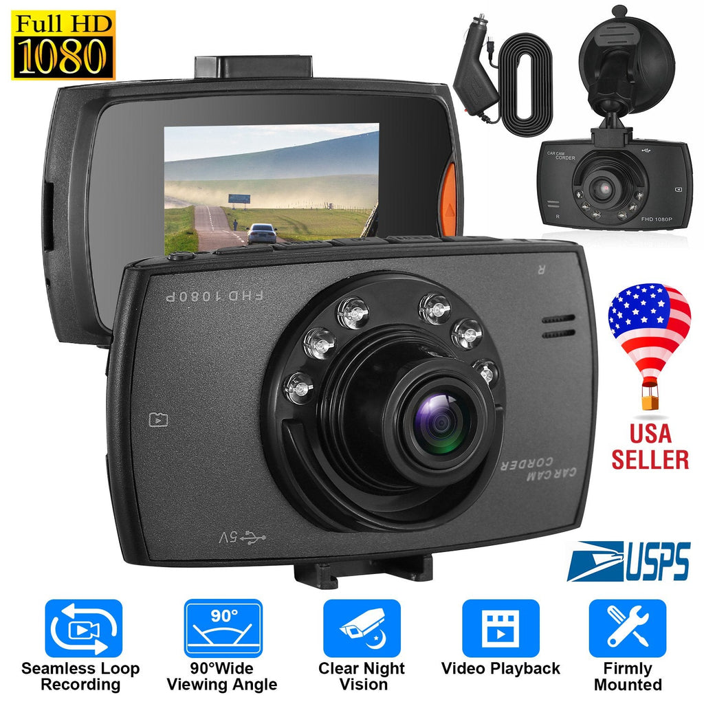 1080P Car DVR Camera Dash Cam Camcorder 90° Angle Loop Recording Night Vison