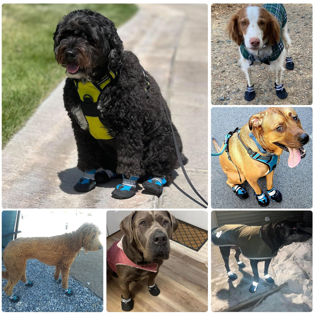 DiWater-Resistant Dog Boots For Medium Large Dogs,Non-Slip Dog Shoes For Winter Snow,Lightweight Paw Protector For Cold Pavement,Soft Dog Booties For Outdoor Walking Indoor Hardfloors