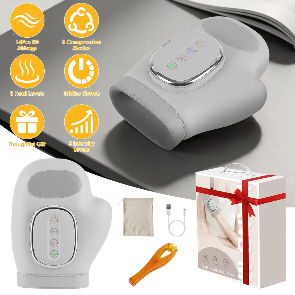 Hand Massager With Heat Compression Cordless Hand Massager for Arthritis Carpal Tunnel with 3 Modes 3 Heat Levels 5 Intensity Levels Disposable Gloves