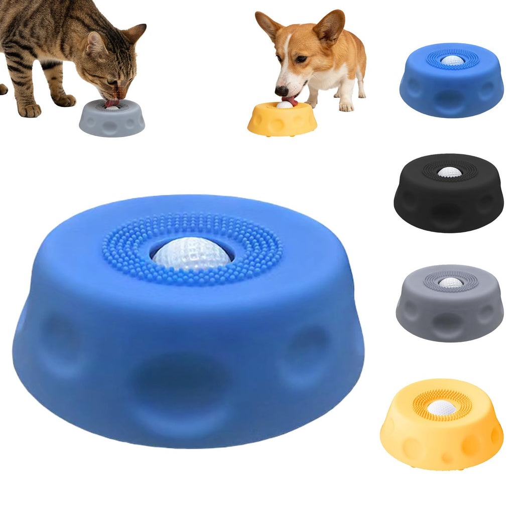 Dog Lick Bowl With Ball,Lick Ball Bowl For Dogs,Dog Licking Bowl With Rolling Ball,Slow Feeder Ball Bowl To Slow Pet Eating,Rolling Ball Dog Bowl Give Pet More Time To Enjoy Eating