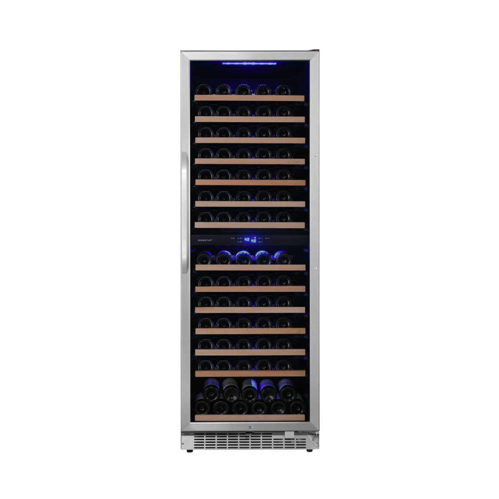 Edgestar 24-Inch 141 Bottle Capacity Freestanding Dual Zone Wine Cooler With Interior Lighting [CWR1552DZ] (SAK49245)