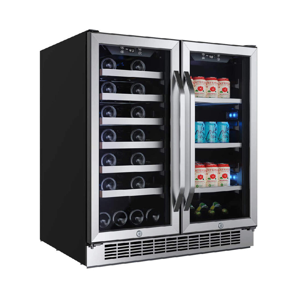Edgestar 30-Inch Wide 28 Bottle Built In Dual Zone Beverage Center With 86 Can Capacity (SAK35972)