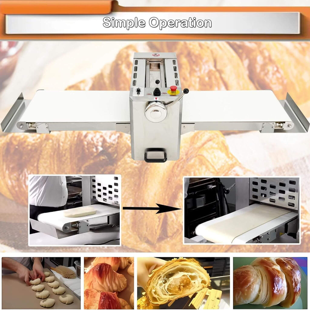 Commercial Electric 110V Foldable Stainless Steel Dough Sheeter (SAK59273)