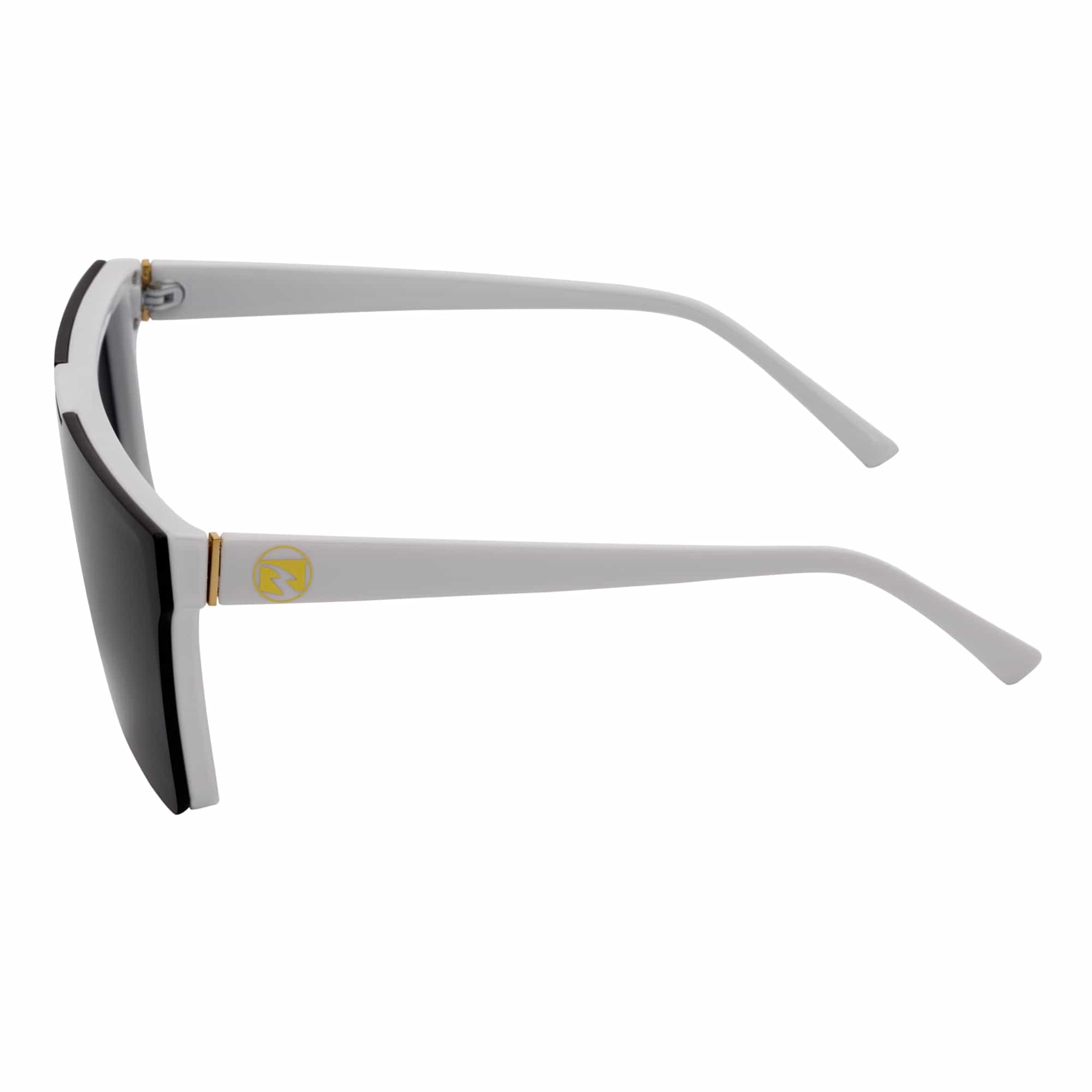 ELECTRIC - Large Rimless Rectangle Shield Sunglasses Gloss White Dark Smoke